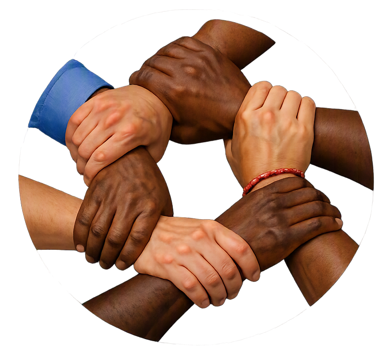 Hands supporting natural resources